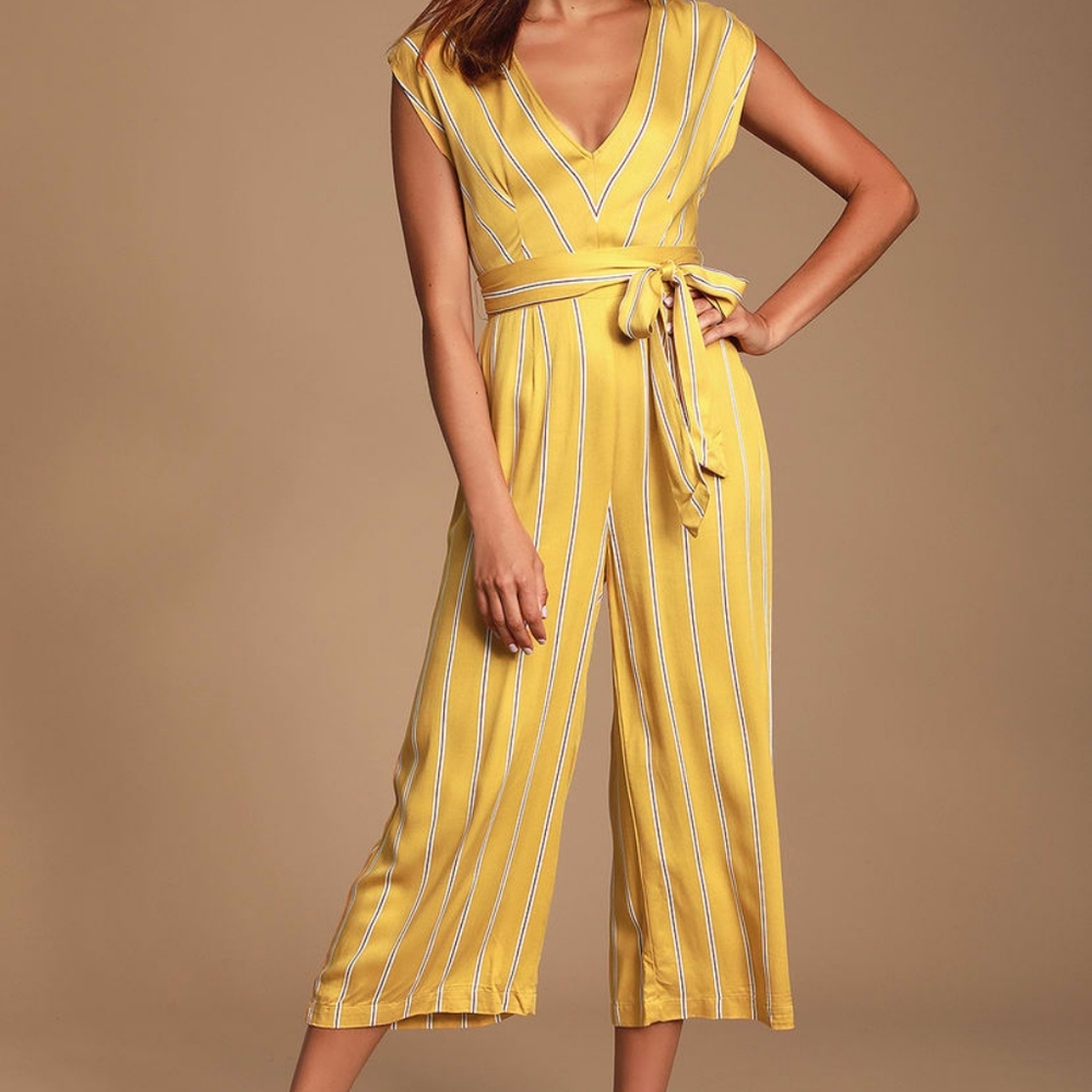 BB Dakota Yellow Gold Stripe Jumpsuit
